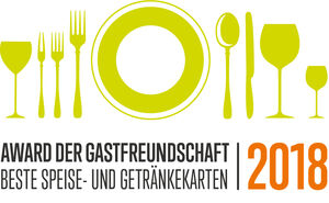 AWARD DER GASTFREUNDSCHAFT – Beste Speise- und Getränkekarten 2018