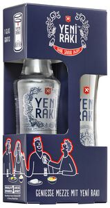 Packshot: Yeni Rakı Geschenkset mit Rakı-Glas und Meze-Rezept