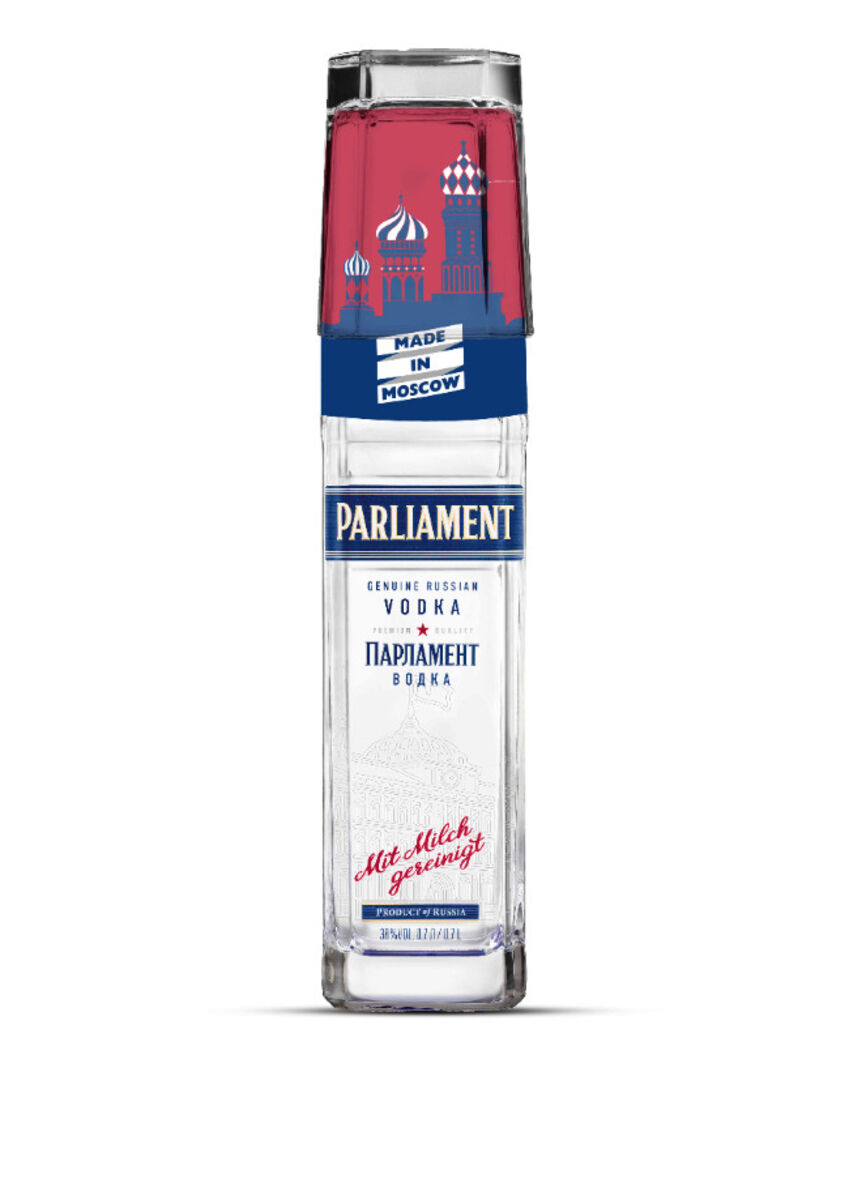 Parliament Vodka mit Glas-Onpack und Rezept im Handel