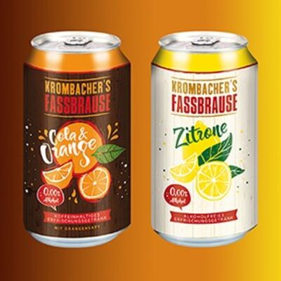 Matt-Effekt auf Stahldosen mit Krombacher’s Fassbrause