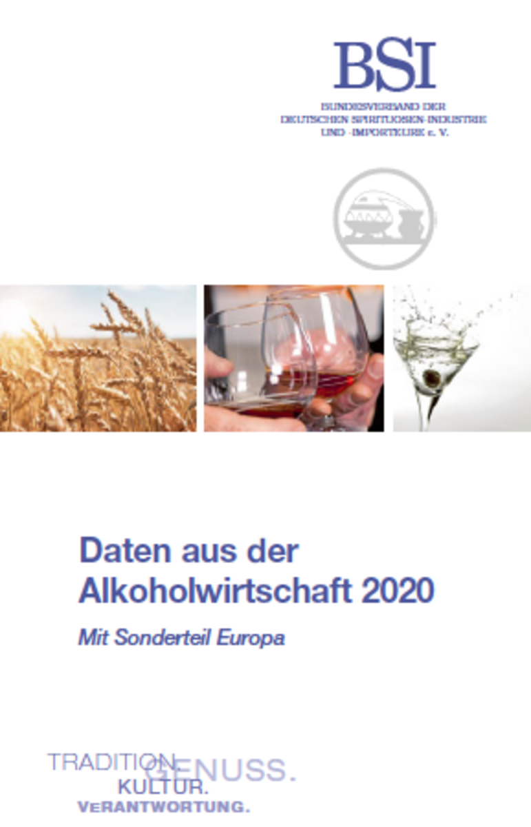 Spirituosenindustrie veröffentlicht „Daten aus der Alkoholwirtschaft 2020“