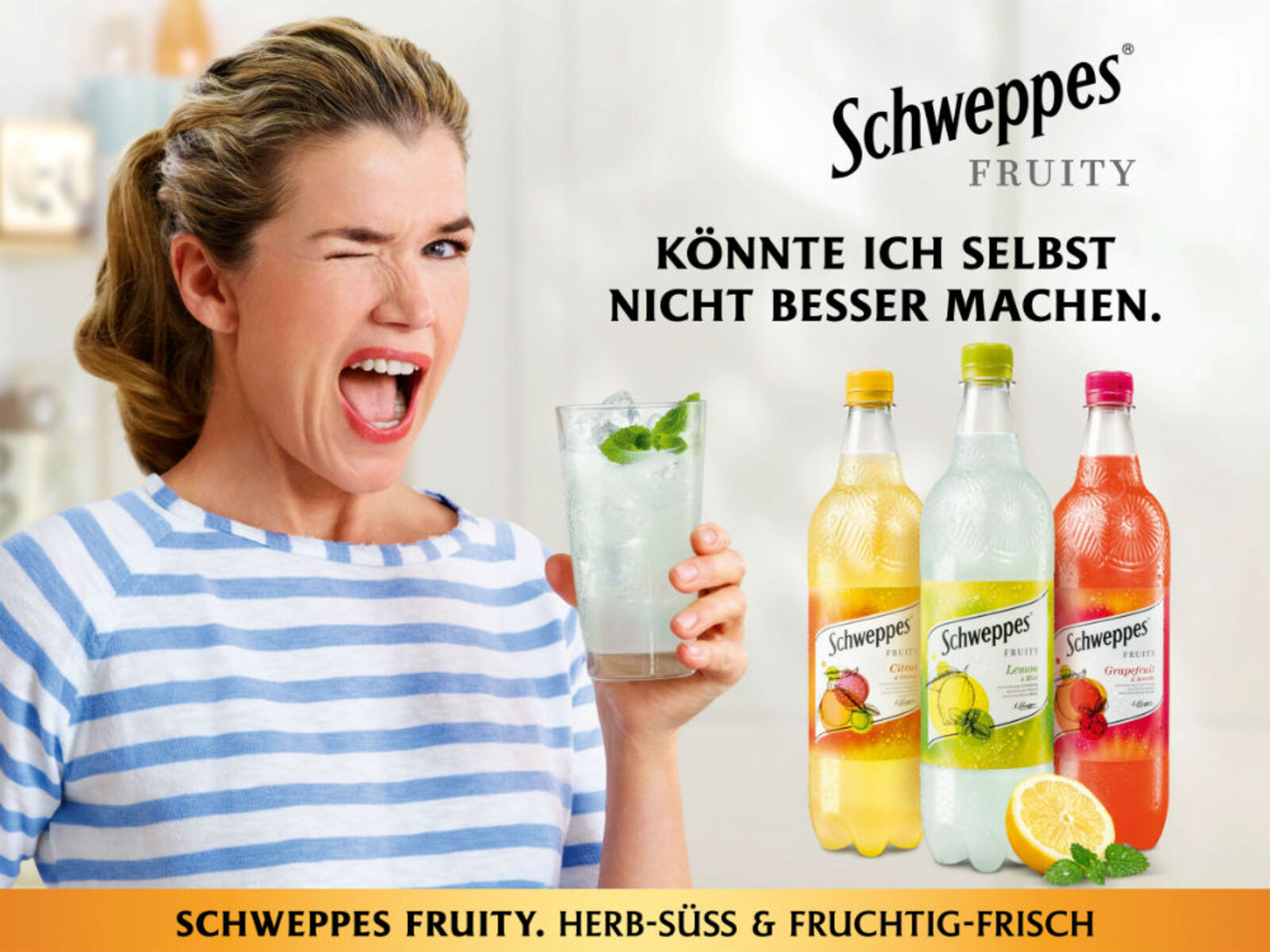 Neuer TV-Spot: Anke Engelke wirbt für Schweppes Fruity